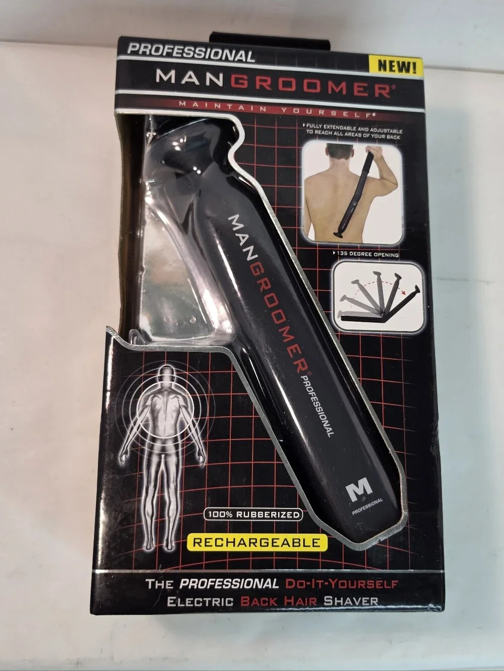 ManGroomer- Professional Do-It-Yourself Electric Back Hair Shaver-NIB